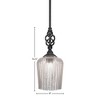 Toltec Lighting Elegante 1 - Light Pendant in  Matte Black with 9" Silver Textured Shade - 2 of 2