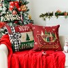 Merry Bright Christmas Trees Star Sleigh Throw Pillow Covers, 18 x 18 Inch Bow Snowflake Red - 3 of 4