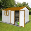 NicBex 10x8Ft Metal Garden Sheds, Outdoor Storage Sheds, Gazebos with a Practical Apex Roof, Carports with Window for Natural Light - 2 of 4