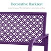 Best Choice Products Indoor Outdoor Steel Garden Bench w/ Geometric Backrest, Foot Levelers - 4 of 4
