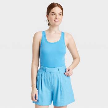 Women's Slim Fit Tank Top - A New Day™ Blue XL