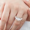 Pompeii3 1 1/2ct Diamond Three Stone Engagement Anniversary Ring 14K White Gold Lab Created - 4 of 4