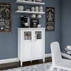 Broadview Bar Cabinet with Wine Storage Pure White - Bush Furniture: Glass Doors, Adjustable Shelves - 2 of 4