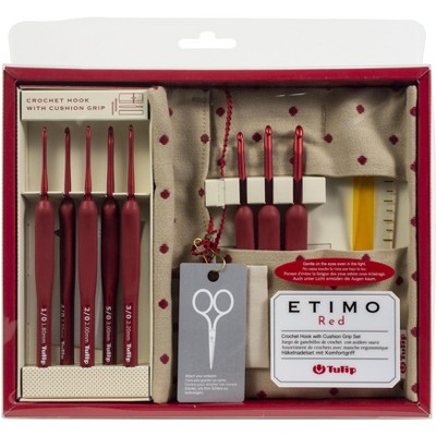 Tulip Etimo Red Individual Crochet Hooks Ergonomic Crochet Hooks Soft Grip Hook  Crochet Gift Crochet Tools 