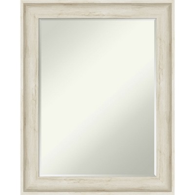Amanti Art Regal Birch Cream Petite Bevel Bathroom Wall Mirror 28.75 x 22.75 in.
