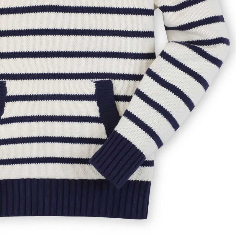 Hope & Henry Boys' Organic Cotton Long Sleeve Hooded Henley Pullover Sweater with Kanga Pocket,, 3 of 6