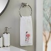 SKL Home 2pc Cool Flamingo Hand Towel Set Optic White: 100% Cotton, Midweight 450-550 GSM, Dobby Velour Texture, Machine Washable - 4 of 4