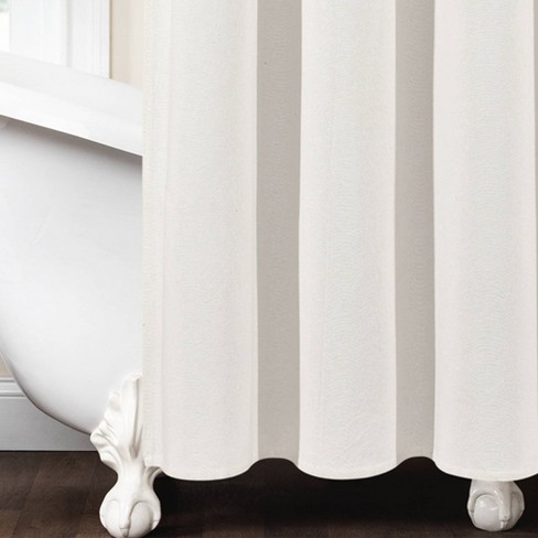 Farmhouse Boho Striped Woven Tassel, Ivory Cotton Shower Curtain