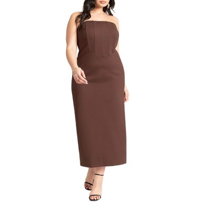 ELOQUII Women's Plus Size Corset Column Dress