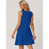 cheibear Women's V-Neck Sleeveless Pajamas Tank Dress with Pockets Nightgowns - 3 of 4