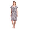 Casual Nights Women's Cotton Short Sleeve Sleep Dress, Nightshirt, Nightgown - 2 of 4