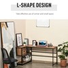 Homcom L-shaped Home Office Writing Desk With Storage Shelf Drawer  Industrial Corner Pc Study Table Computer Workstation Brown : Target