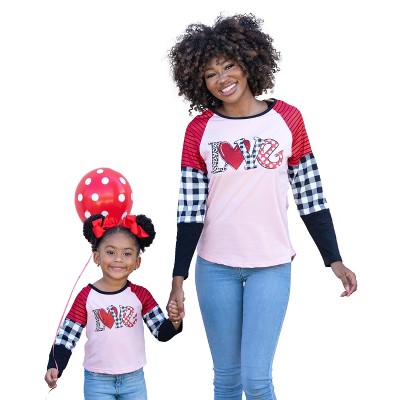 Image of Girls Mommy And Me Love Colorblock Sleeve Top - Mia Belle Girls, 2T