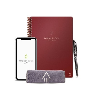 Fusion Smart Reusable Notebook 7 Page Styles 42 Pages 6"x8.8" Executive Size Eco-Friendly Notebook - Rocketbook