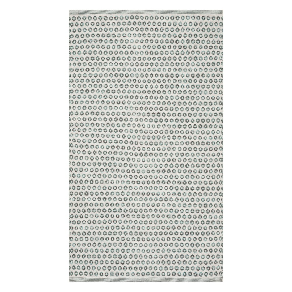 3'x5' Geometric Woven Accent Rug Turquoise/Ivory - Safavieh