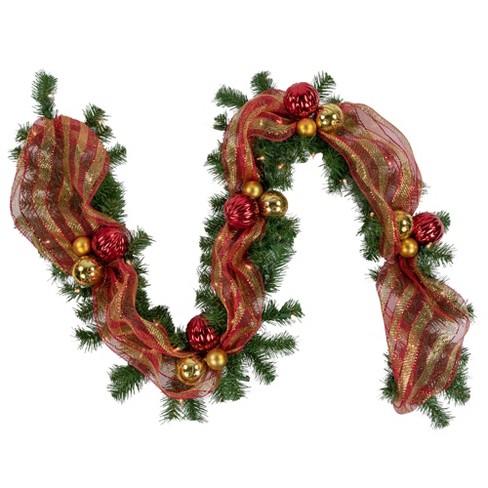 6FT Christmas Garland with Lights, Prelit Artificial Christmas