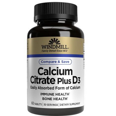 Windmill Calcium Citrate Plus Vitamin D Tablets 60 ct