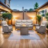 Buenhomino 5Pcs Patio Furniture Set with Fire Pit - Wicker Patio Conversation Set with Swivel Glider, Wicker Sofa, Tempered Side Table,6-inch Cushion - 2 of 4