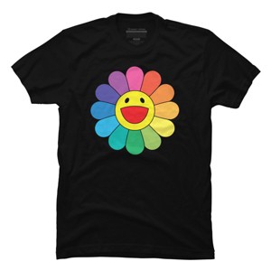 Adult Design By Humans Daisy Flower Rainbow Pride By PINHEAD66 T-Shirt - 1 of 2
