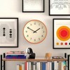Modern Round Wall Clock 12 Inch Orange Easy to Read Numbers Kitchen Living Room Office Versatile Design - 3 of 4