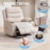 Leather Recliner Chair for Bedroom , Oversized Manual Reclining Rocking Chair, 360 Swivel Glider with Cup Holder - 4 of 4