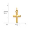 Black Bow Jewelry 14k Yellow Gold Tiny Hollow Polished Cross Charm or Pendant, 8 x 16mm - 4 of 4