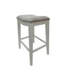 Carolina Living Sawyer 30" Saddle Barstool - Set of 2 - Missouri White - Fawn Chenille Upholstery - 3 of 4