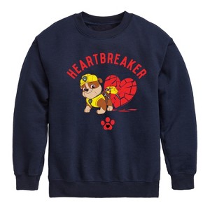 Boys' - Paw Patrol - Valentine's Heartbreaker Graphic Long Sleeve Fleece Sweatshirt - 1 of 4