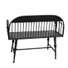 The Lakeside Collection Metal Spindle Leg Farmhouse Bench - Black - 2 of 4