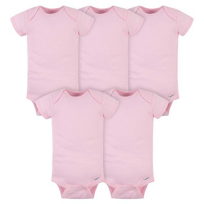 Gerber Baby Girls' Onesies Brand Bodysuits - Pink - 0-3 Months - 5-Pack
