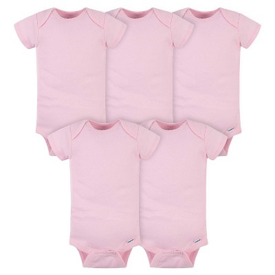 Image of Onesies® Brand Baby Girls' Solid Pink Bodysuits, 5-pack