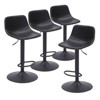 GlasFlength Dining Sets, Mid-Century Modern Swivel Bar Stool Set of 2, Adjustable Height for Kitchen, Bar, Counyer, Black, 14.2"*16.9"*33.8" - 3 of 4