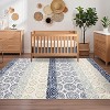 Acekool Floral Farmhouse Rug - 5x7 Non-Slip Washable Carpet in Blue - 3 of 4