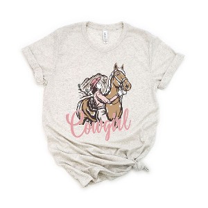 Simply Sage Market Women's Retro Cowgirl Horse Short Sleeve Graphic Tee - 1 of 2