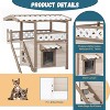 Outdoor Cat House, Feral Cat House with PVC Roof 2 Story Wooden Cat Shelter with Climbing Ladder for Multi Cats-Cream - 4 of 4