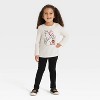 Toddler Girls' Long Sleeve Halloween Graphic T-Shirt - Cat & Jack™ Cream - 4 of 4