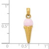 Black Bow Jewelry 14k Yellow Gold 3D Pink Ice Cream Cone Pendant - 3 of 4
