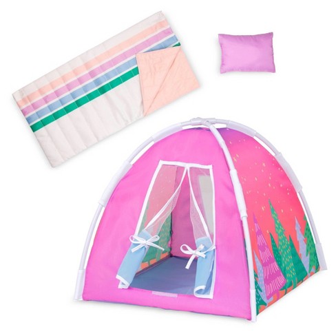  Ecore Fun 11 Items 18 inch Girl Dolls Camping Tent Set and  Accessories Including 18 Inch Doll Camping Tent Clothes Set Campfire  Chocolate Biscuit Binoculars etc : Toys & Games