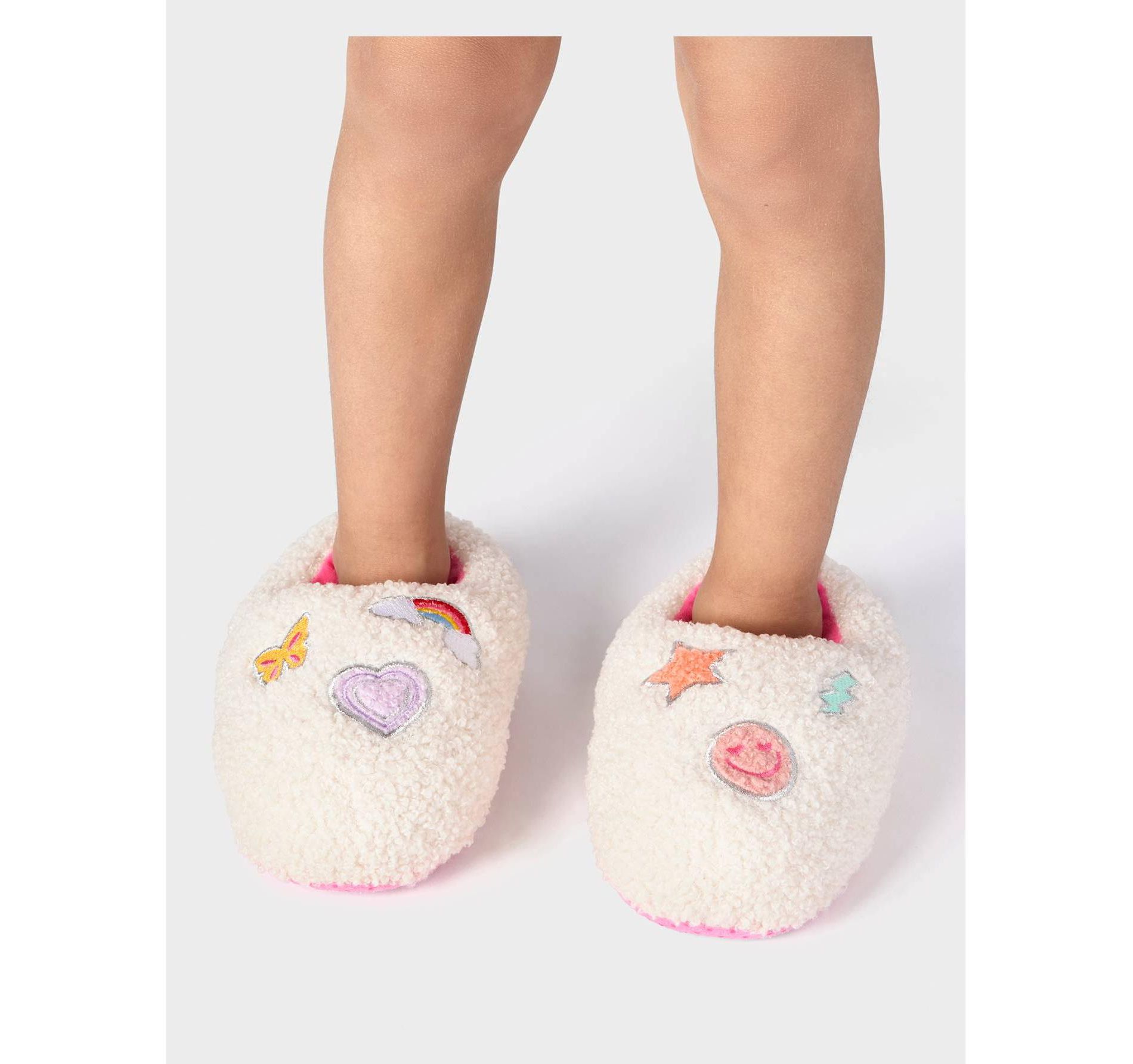 The Children's Place Toddler Girls Embroidered Icon Slippers