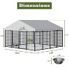 Outdoor Large Dog Kennel Metal Coop Fence with Waterproof Roof & 2 rotating feeders, Heavy-Duty Pet Enclosure for Dogs, Chickens &  Rabbits - 4 of 4