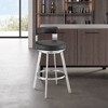 Armen Living 26" Flynn Brushed Stainless Steel with Faux Leather Swivel Counter Height Barstool - 2 of 4