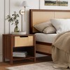 LuxenHome Walnut Finish MDF Wood with Rope Front 1-Drawer Nightstand and End Table Brown - 4 of 4