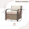 YARDSIGHT Modern PE Rattan Patio Chair  Plush Cushioned Outdoor Dining Seating with Curved Armrests Weather-Resistant Wicker for Patio & Garden - 3 of 4