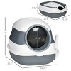 Cat Litter Box with Lid and Scoop Foldable,20'' Large Enclosed Litter Box with High Sides Air Freshener Easy Clean for Small Cats - LAOTIES - 3 of 4