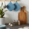 Design Imports Storm Blue Terry Potholder (Set 3) - 4 of 4