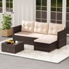 Tangkula 4 Seats Outdoor Patio Furniture Set L-Shaped Couch Set for Yard - 2 of 4
