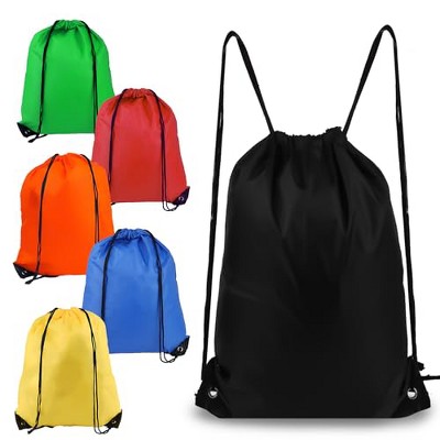 Generic Drawstring Backpack 6Pcs Drawstring Gym Bags Black Draw String Bags
