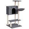 vidaXL Cat Tree Dark grey Engineered wood, plush, sisal Medium Modern - 2 of 4
