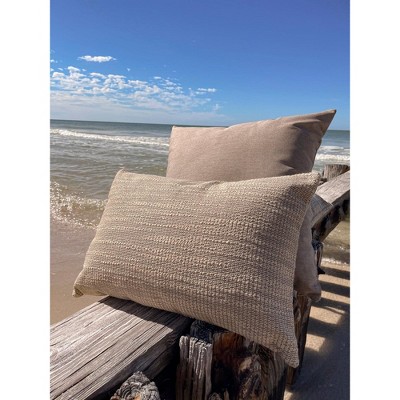 Mocha Brown Woven Acrylic Indoor Outdoor Pillow