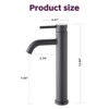 Gulches Modern Tall Bathroom Faucet, Single Handle, A Grade 304 Stainless Steel, One Hole Lavatory Sink Faucet - 3 of 4